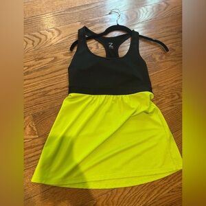 Black and Neon Yellow Athletic tank from z by Zella